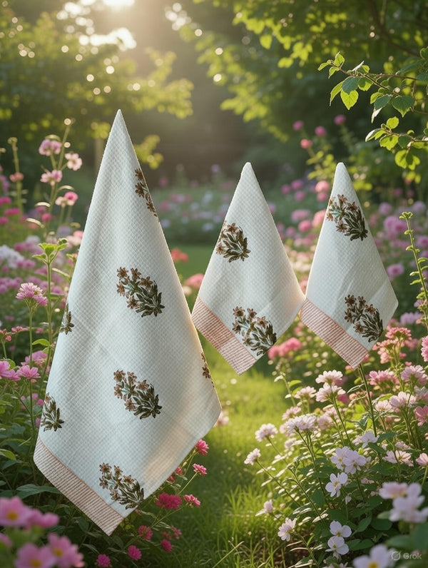 Handblock Printed Towel Set