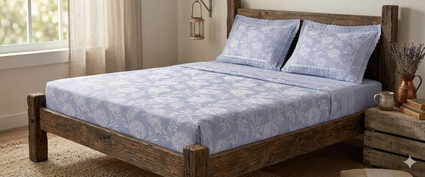 Printed Cotton Lace Bedsheet