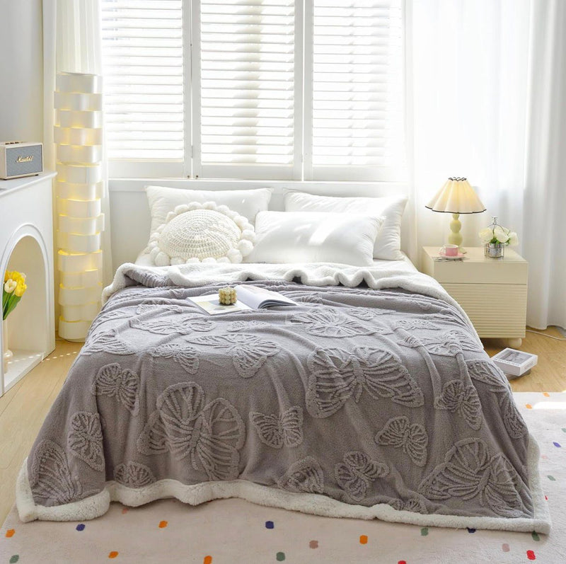 Baby AC Blanket Butterflies Sherpa Heavy Winter 210 GSM
