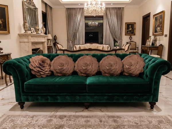 Luxury Velvet Floral Cushion Cover