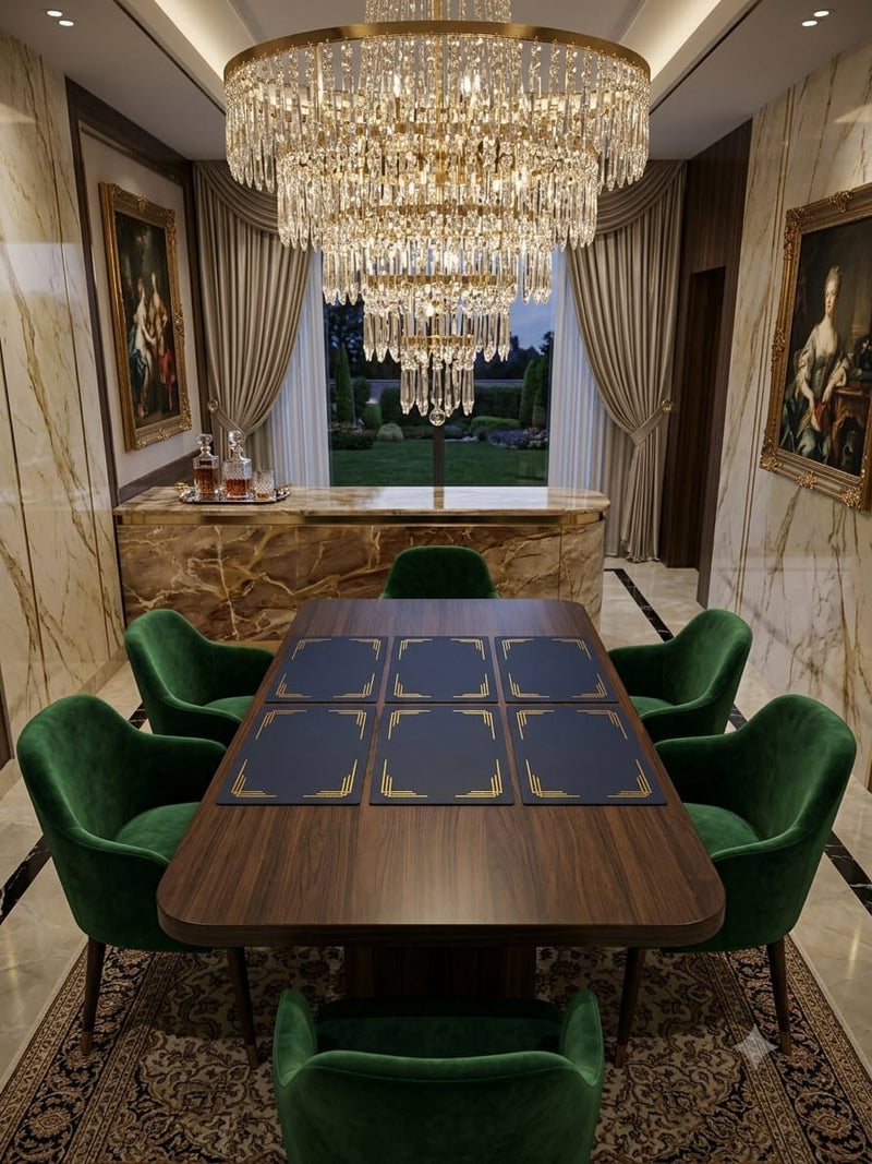 Royal Gold Accent Dining Table Mat Set