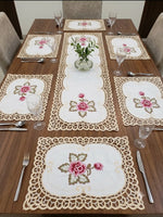 Beautiful Cutwork Table Runner & Mat Sets