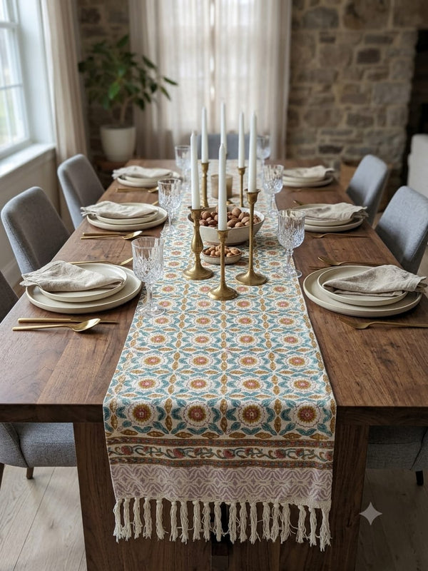 Authentic Cotton Hand Block Table Runner