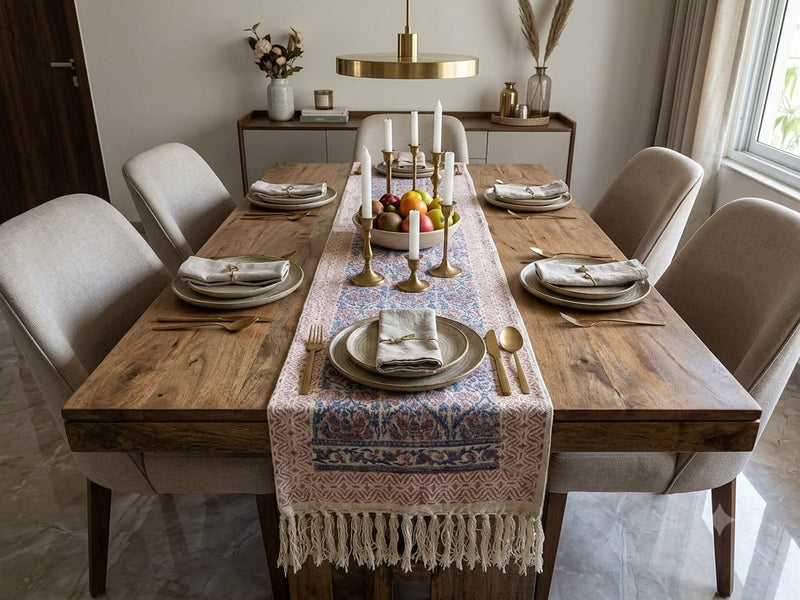 Authentic Cotton Hand Block Table Runner