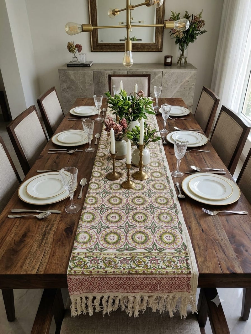 Authentic Cotton Hand Block Table Runner
