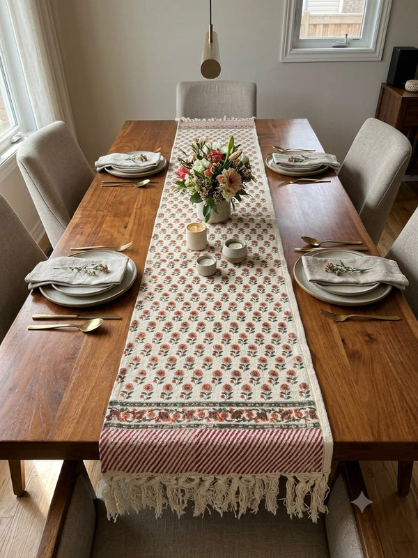 Authentic Cotton Hand Block Table Runner