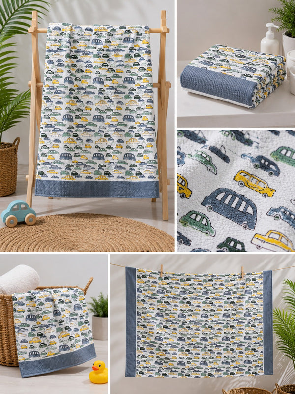 Premium Hand Block Print Waffle Kids Bath Towel