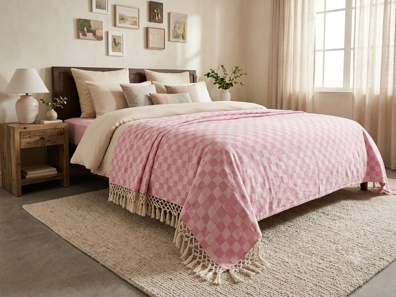Checkered Bhagalpuri Handwoven Cotton Chadar