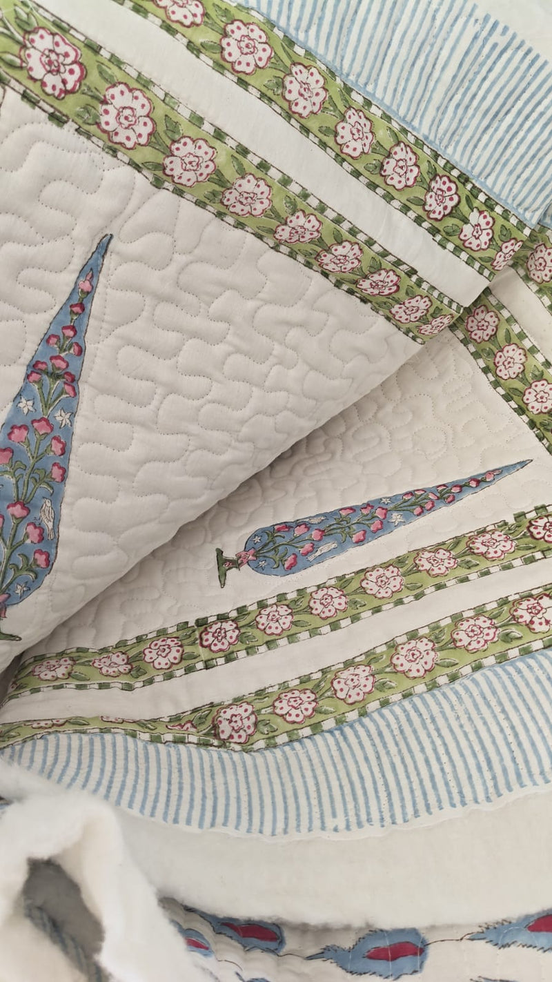 Handblock Cotton Quilt Bedcover