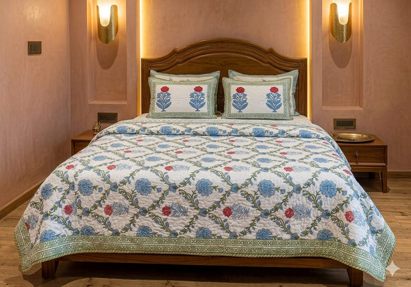 Handblock Quilted Bedcover