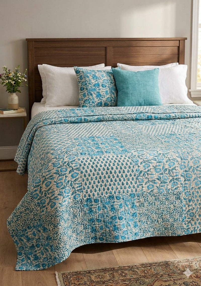 Premium Pure Cotton Kantha Bedcover