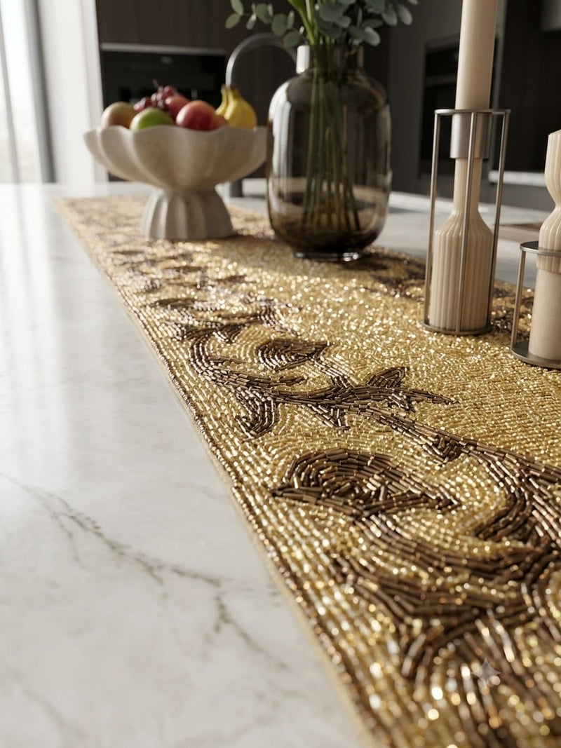 Handmade Beaded Table Runner