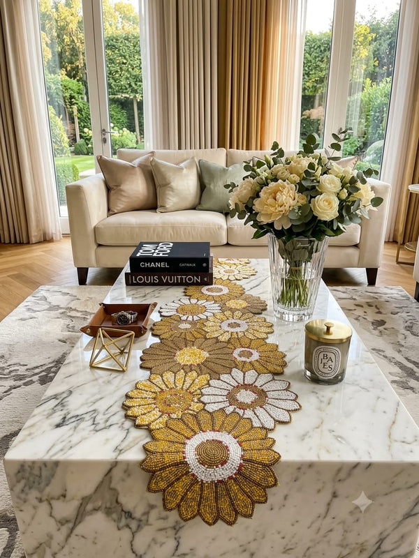 Handmade Beaded Table Runner