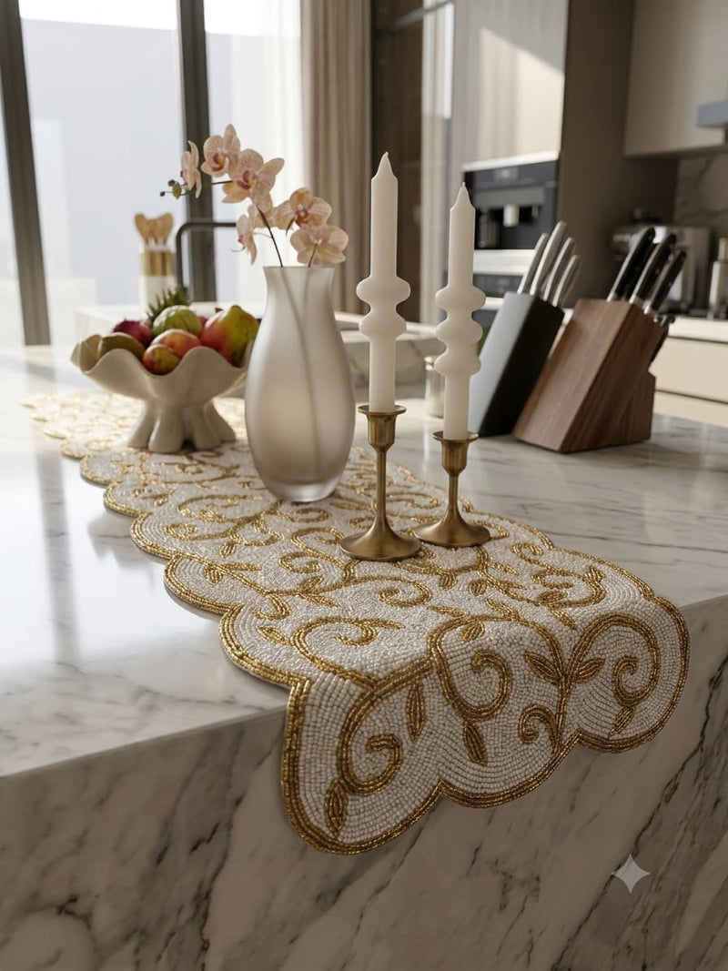 Handmade Beaded Table Runner