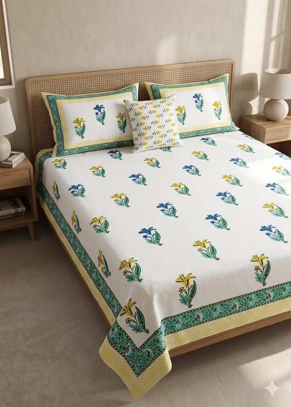 Handblock Cotton Bedsheet