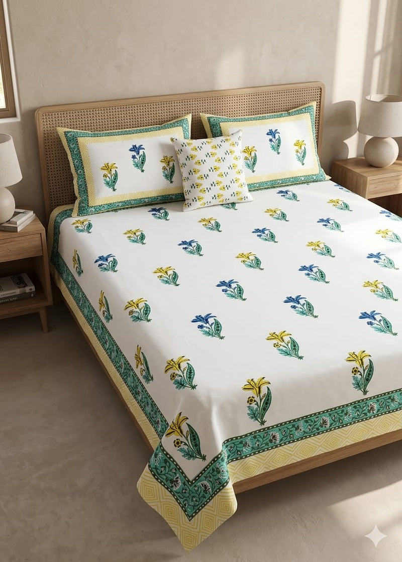 Handblock Cotton Bedsheet