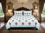 Handblock Cotton Bedsheet Set – Super King Size (108 × 108 Inches)