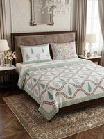 Handblock Cotton Bedsheet Set - Super King Size ( 108 * 108 Inches )