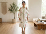 Handblock Printing Waffle Cotton Bathrobe