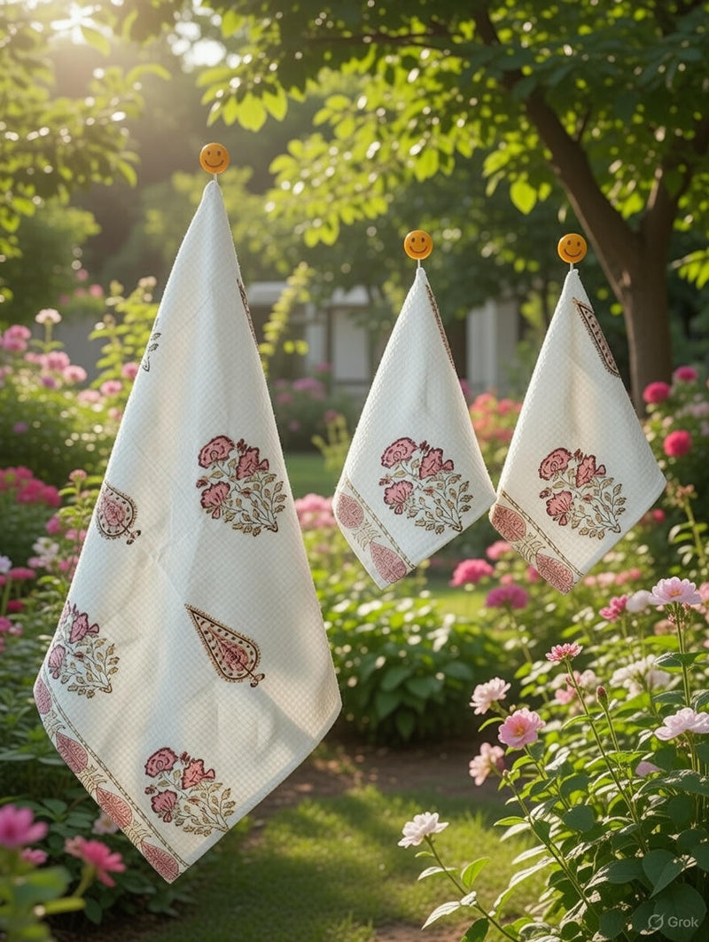 Handblock Printed Towel Set