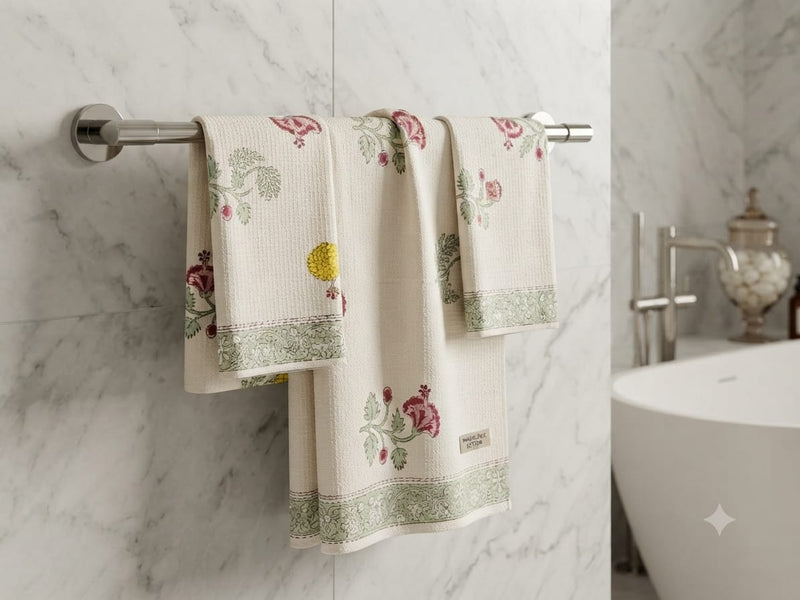 Handblock Printed Towel Set