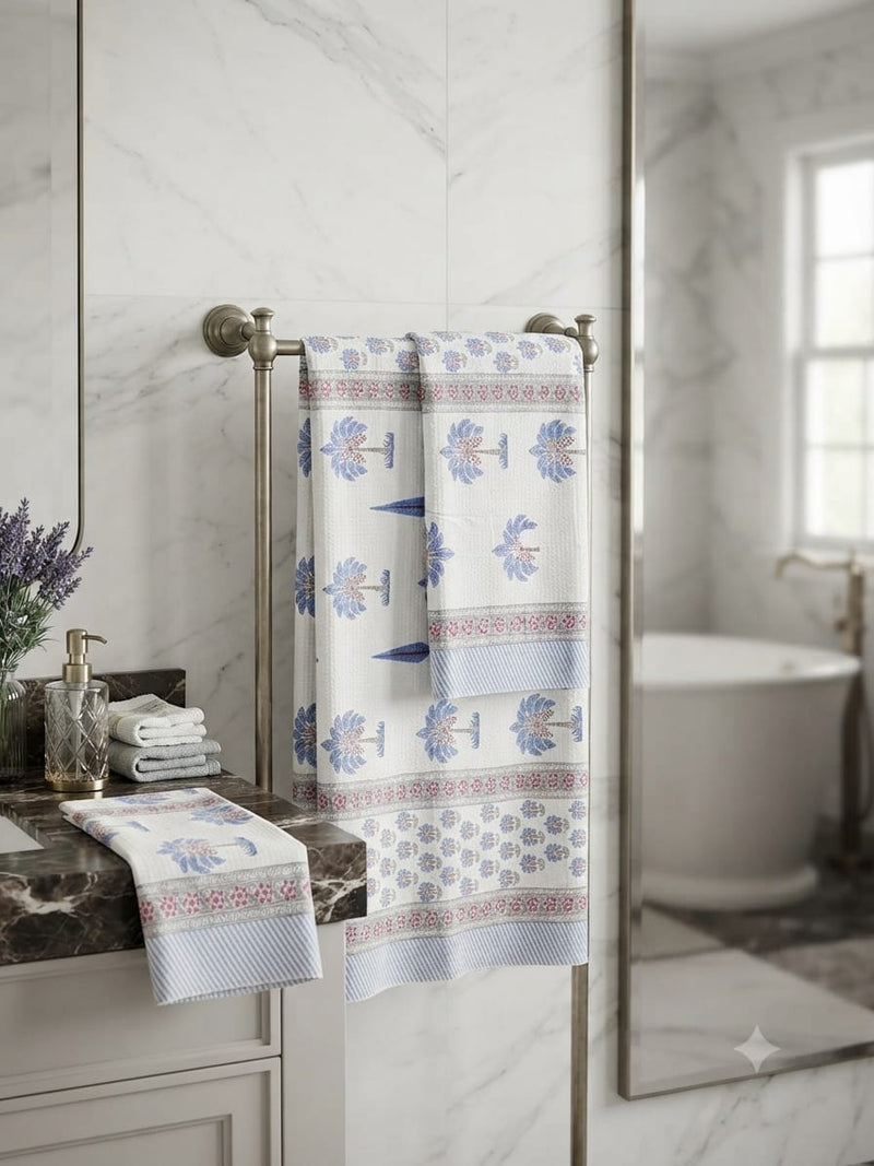 Handblock Printed Towel Set