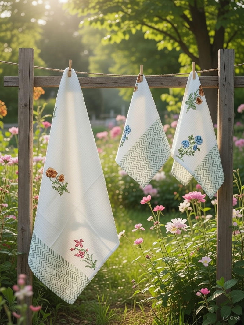 Handblock Printed Towel Set