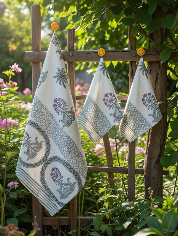 Handblock Printed Towel Set