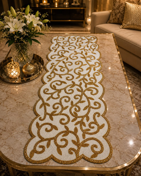 Handmade Beaded Table Runner