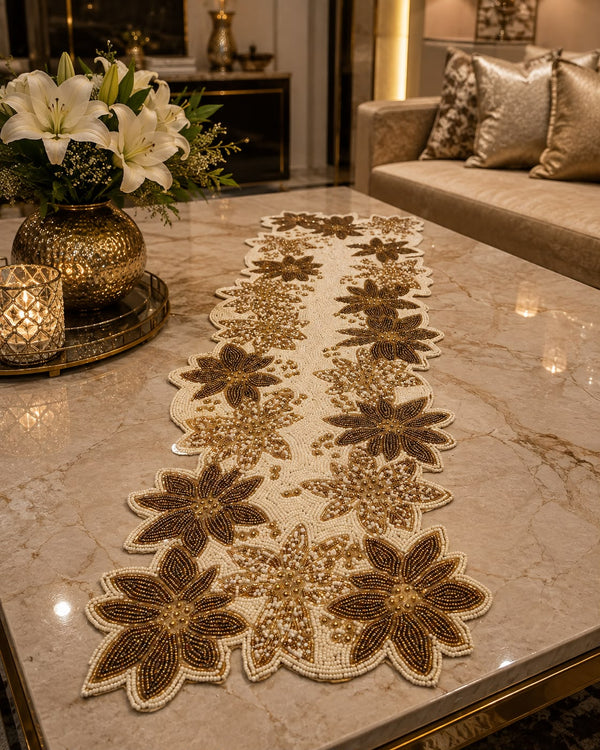 Handmade Beaded Table Runner